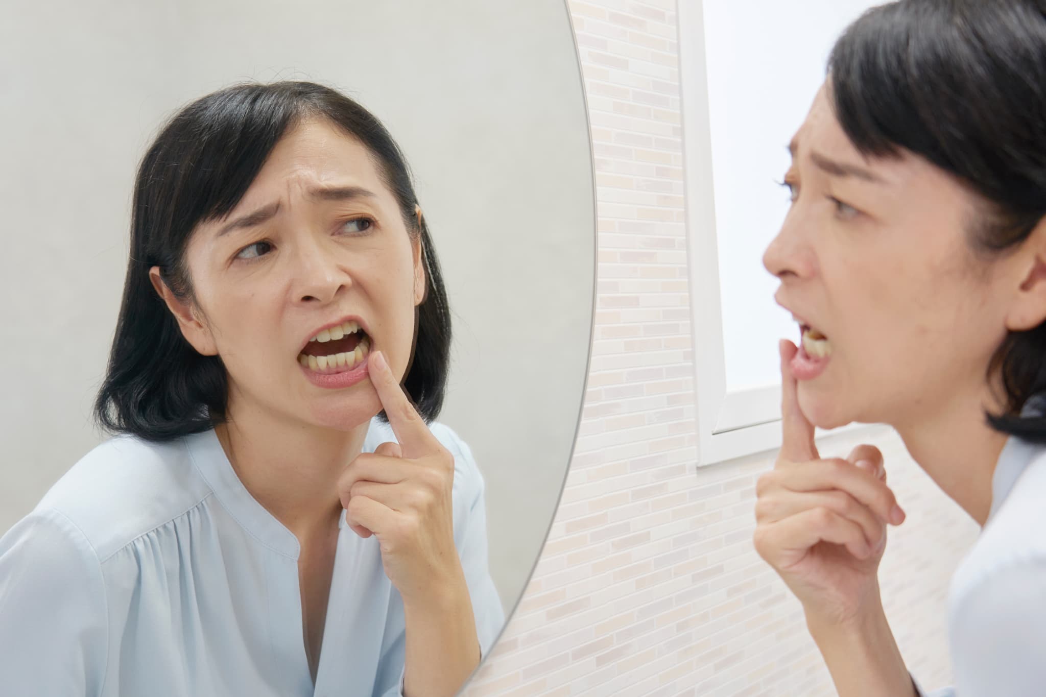 インプラント治療で違和感を感じる女性