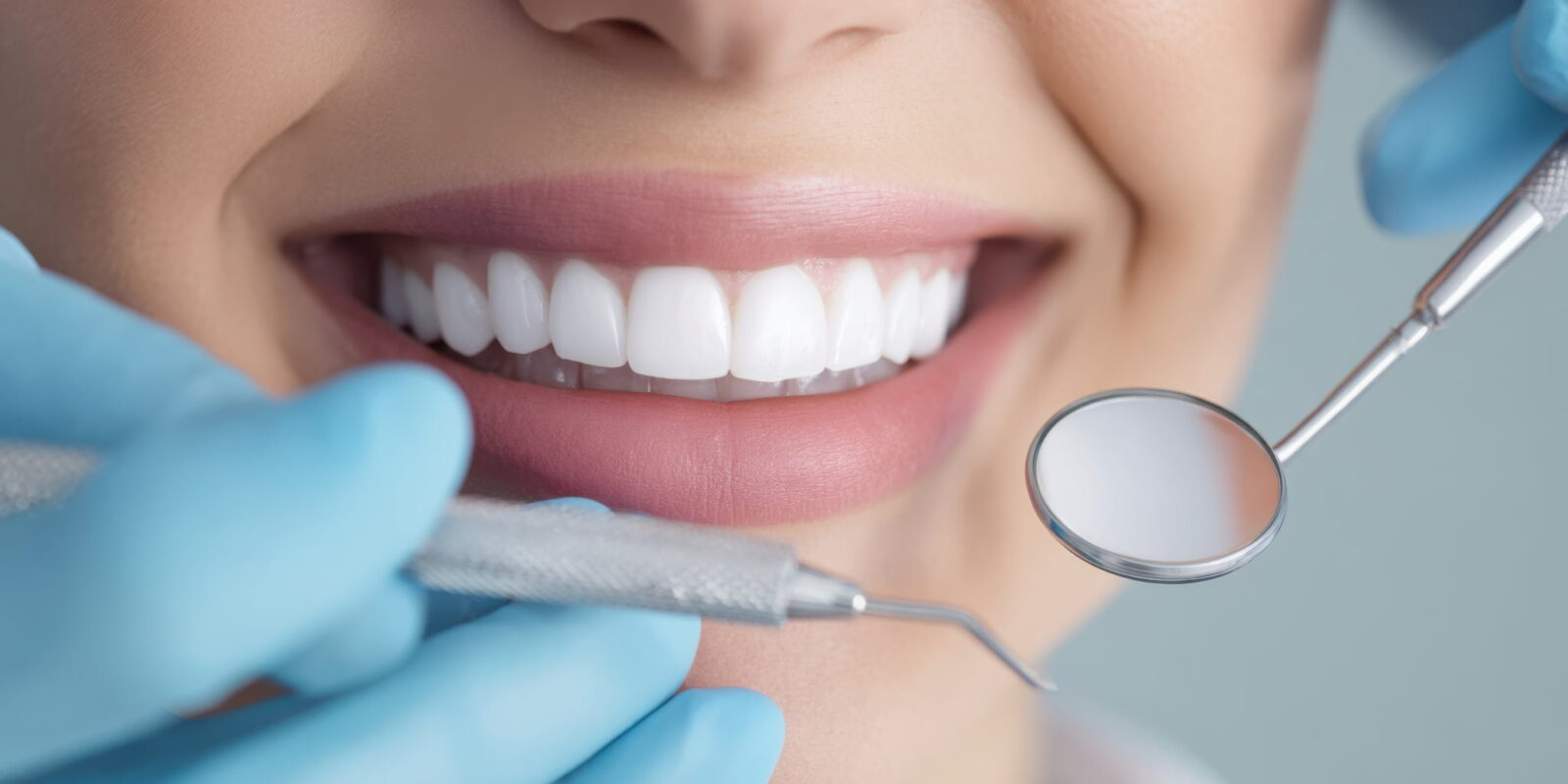 審美補綴を施術した美しい歯のイメージ