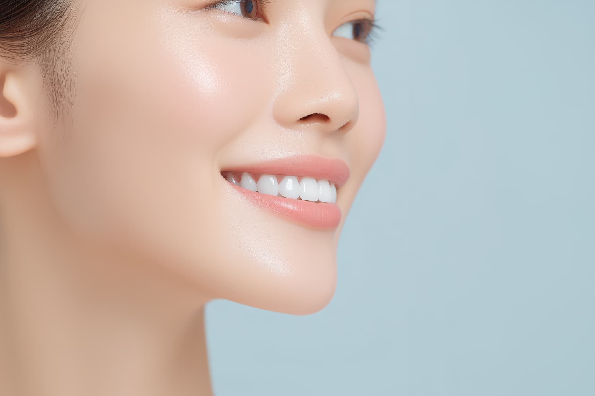 インプラント治療を終えた笑顔の女性