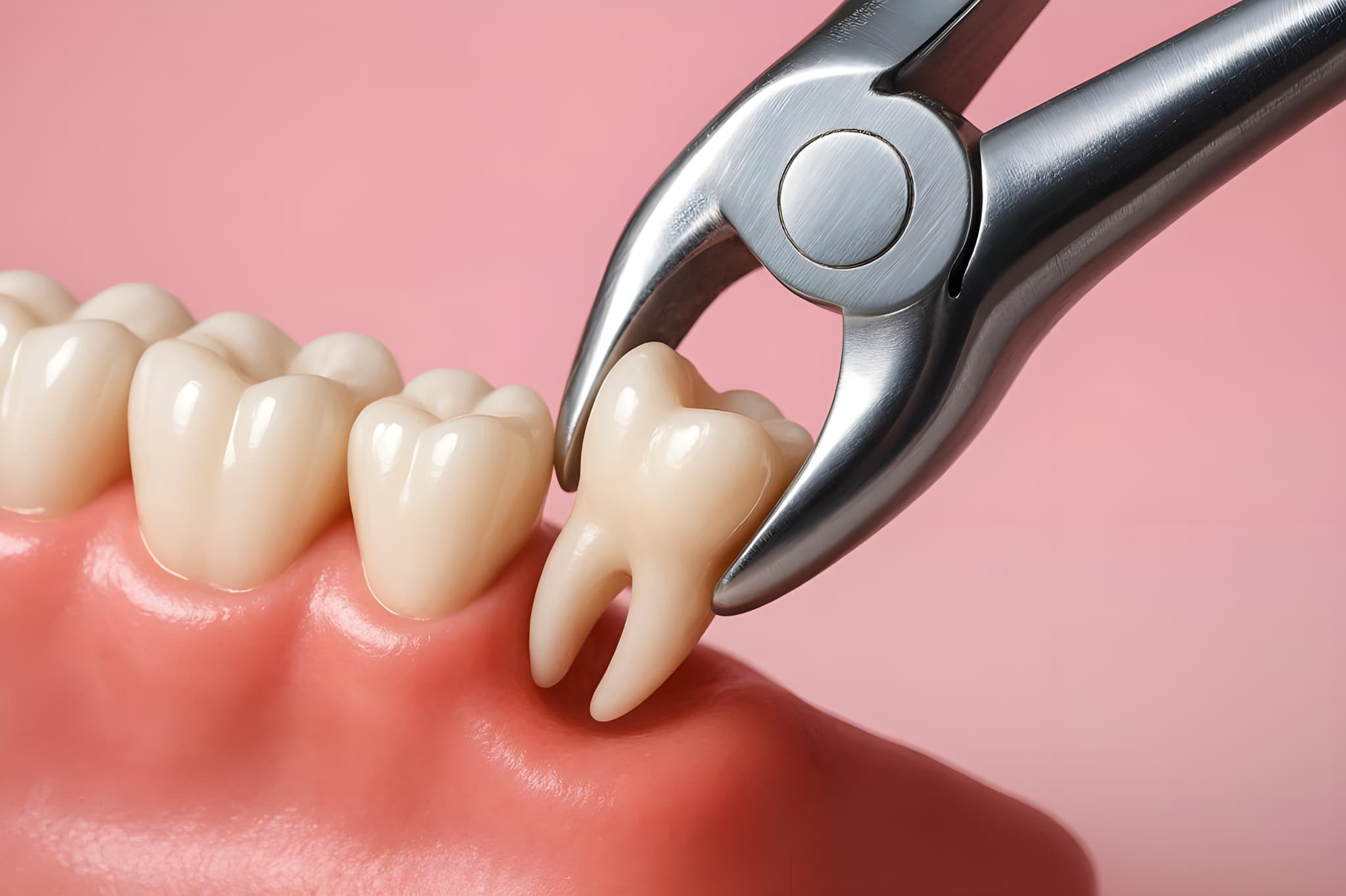 横向きに生えた親知らずを抜歯するイメージ