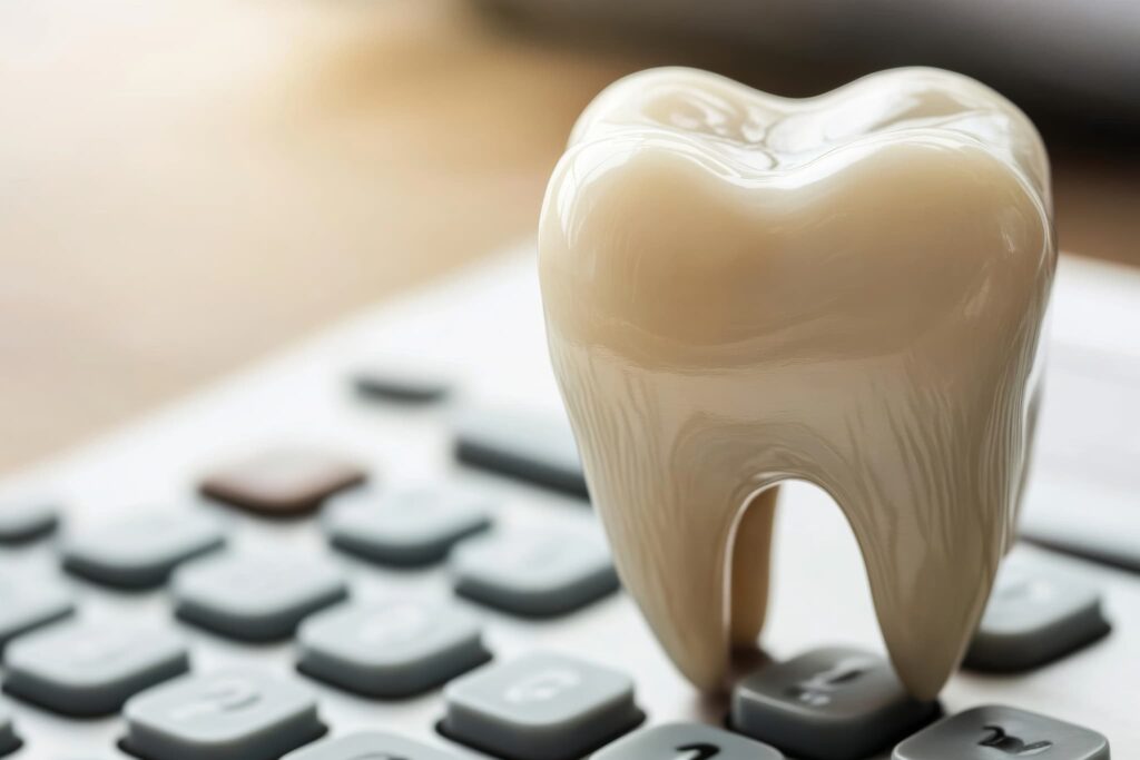 歯と計算機のイメージ